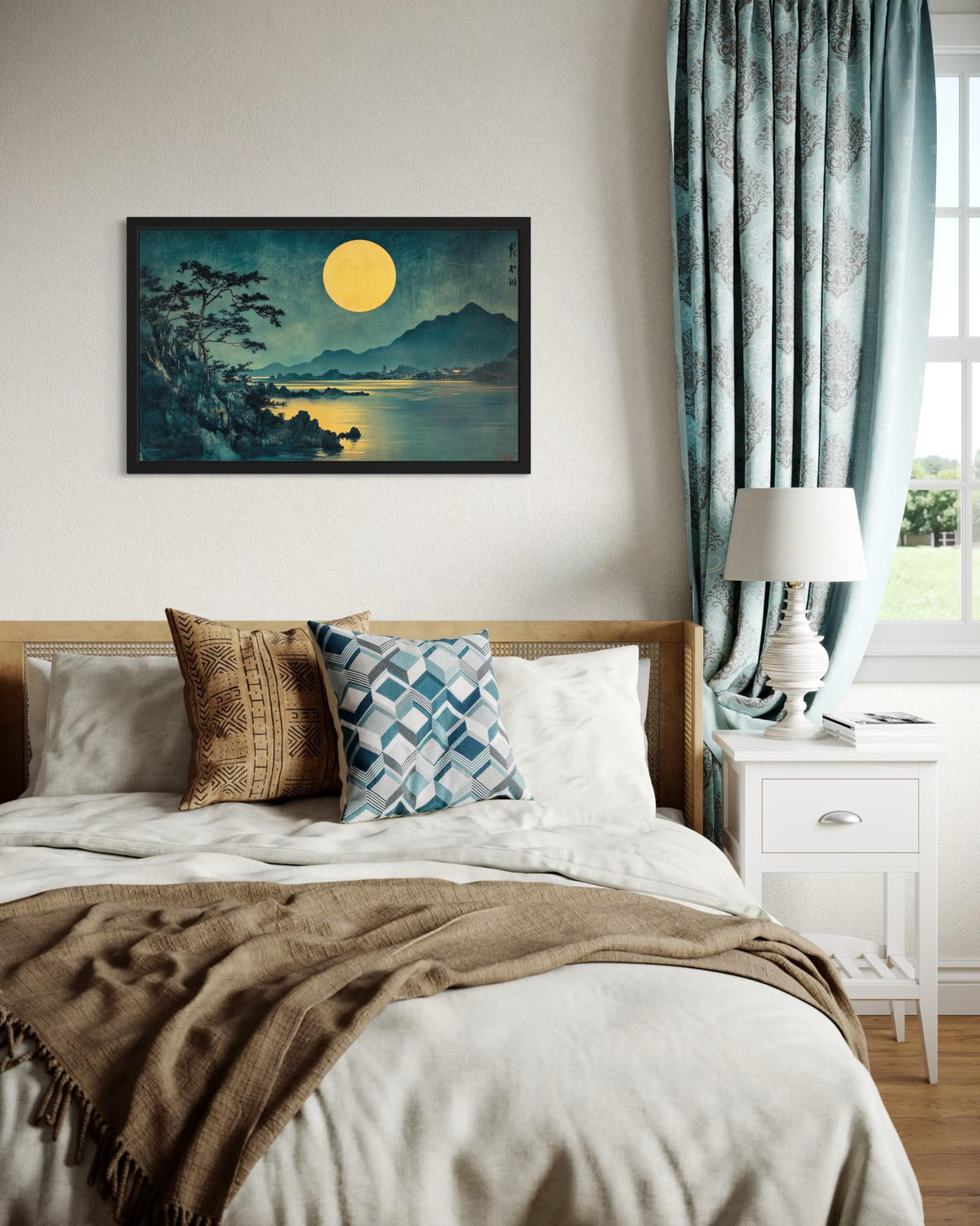 Moonlit Night Unframed Wall Art Print Poster (Moonlit Night / 24"L x 18"W)