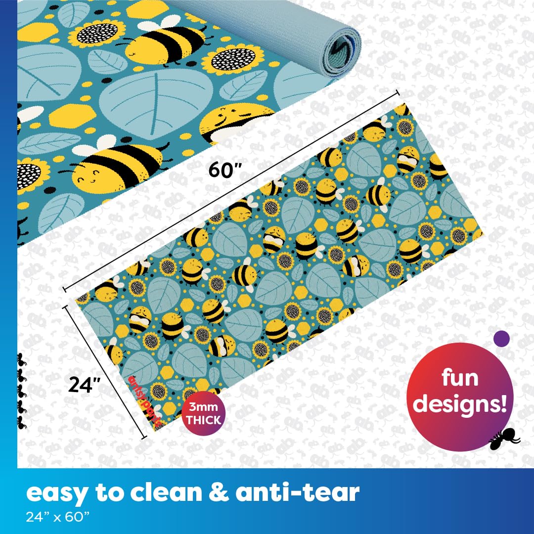 Kids Yoga Mat (Yellow Bumble Bees)