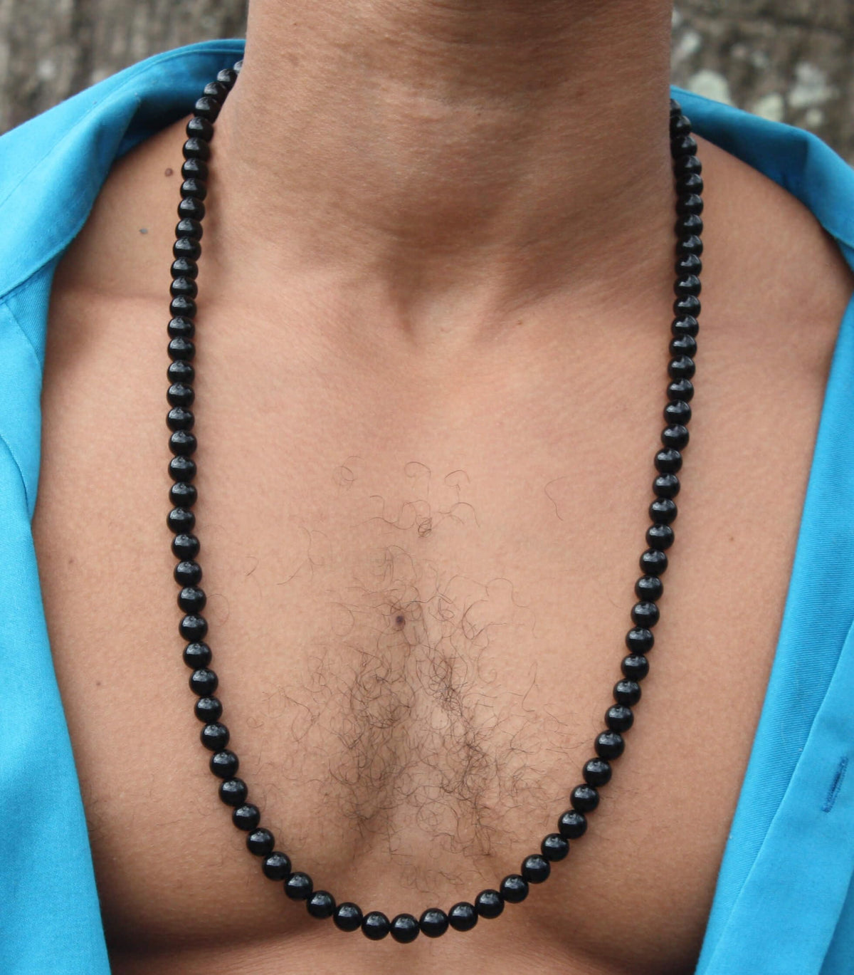 Handmade Black Onyx Crystal Mens Necklace
