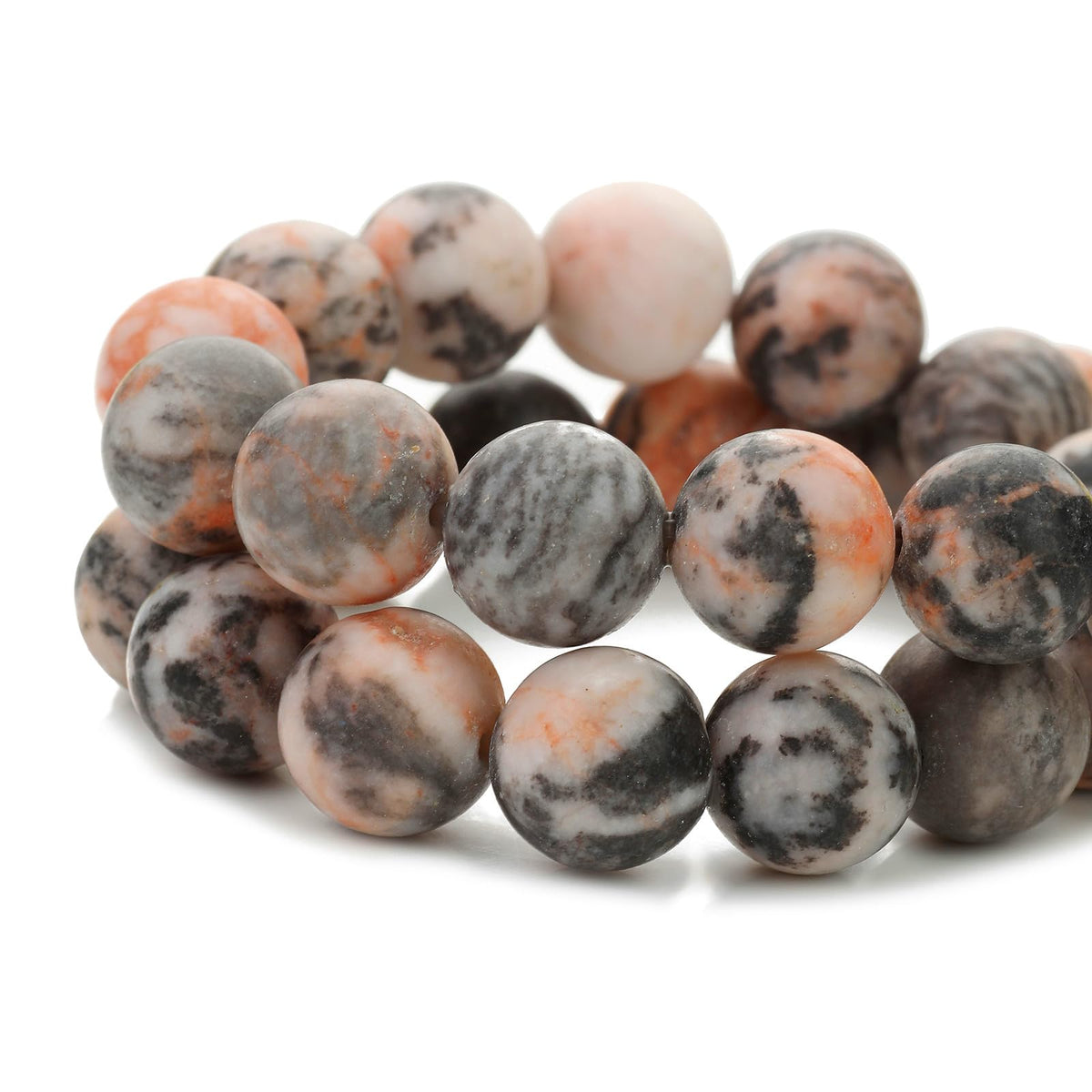 108 Pcs Pink Zebra Beads for Jewelry Making 8 MM Pink Zebra Gemstones Loose Stone Beads (Pink Zebra / 8MM, 108pcs)