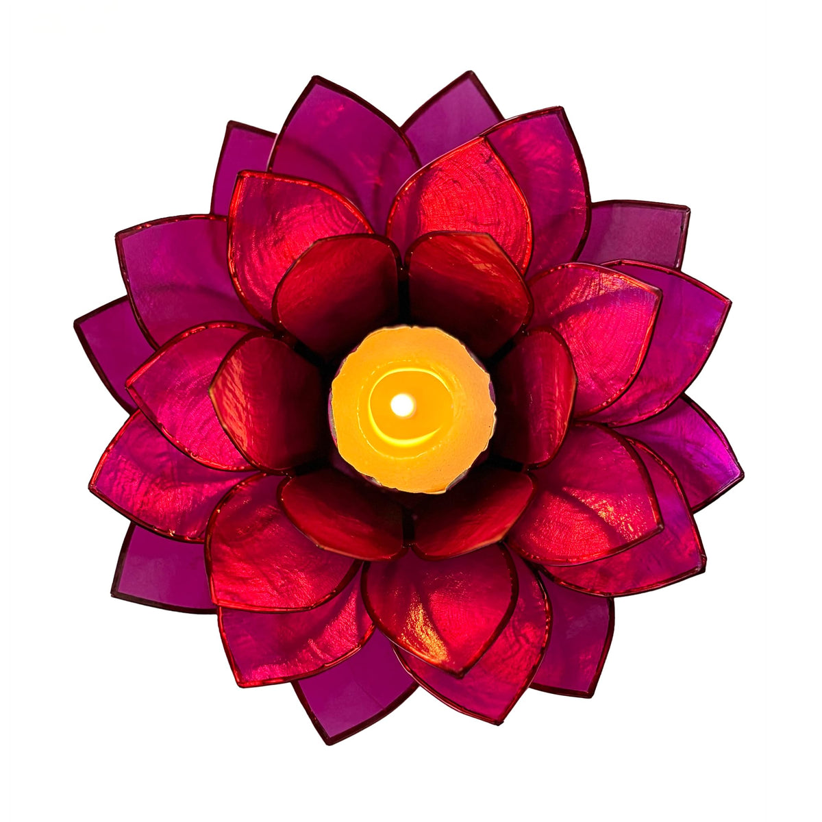 Moonshadow Handmade Capiz Shell Lotus Tea Light Holder (Pink)