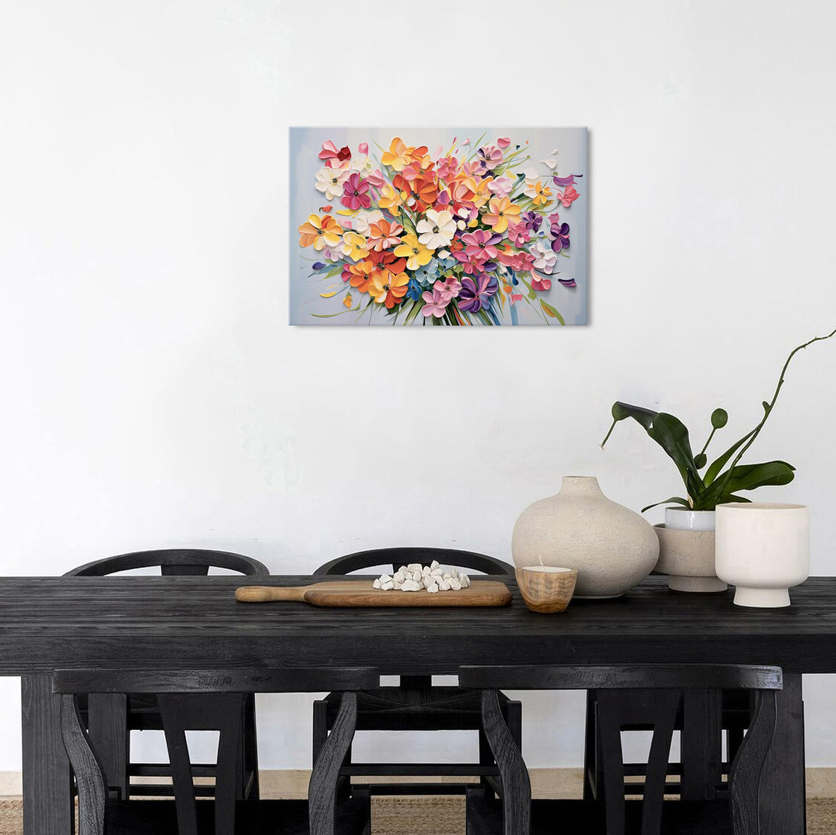 Abstract Floral Wall Art Bathroom Wall Decor Colorful Pink Orange Flower Prints Daisy Wildflower Painting Bedroom Watercolor Natural Botanical Poster Artwork for Living Room Home Decorations 16x24" (24"L x 16"W / Flower-1)