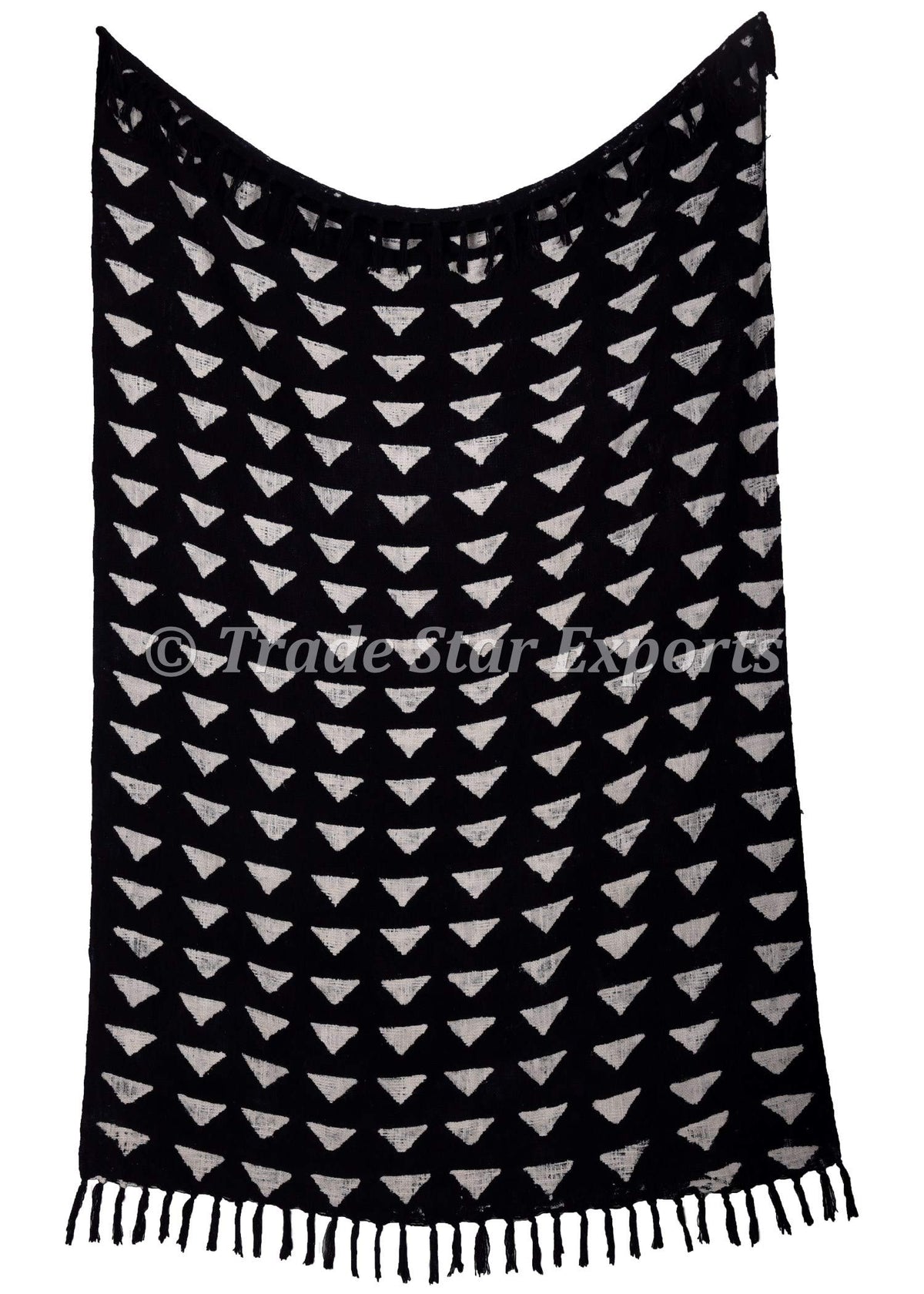 Handmade Mudcloth Print Throw (Black / Maple (120 x 170 Cms))