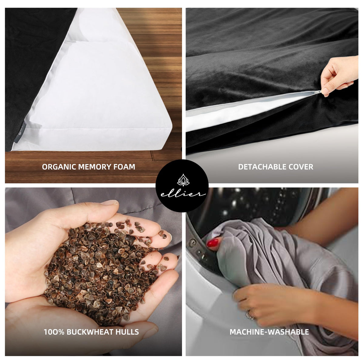 Zafu & Zabuton Meditation Cushion Set (Black)