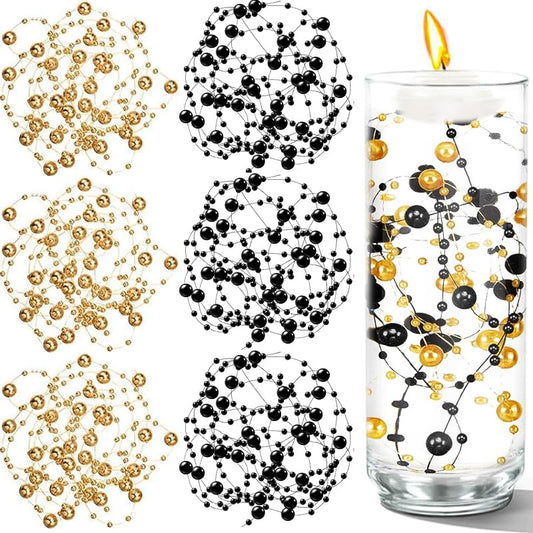 50 PCS Artificial Pearl String Beads (Blackgold / 10+5mm(50pcs))