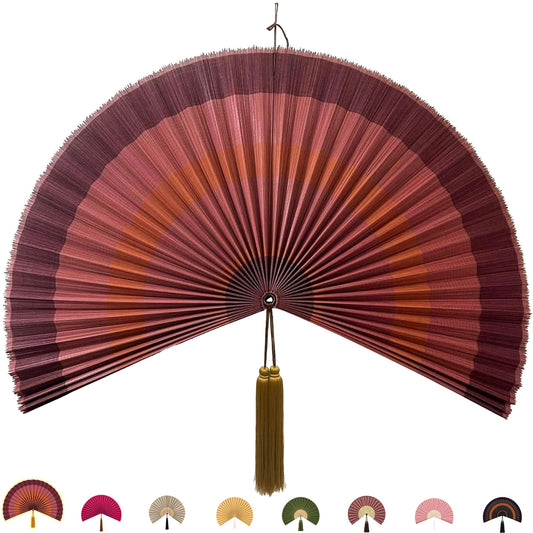 Bamboo Fan Wall Decor (Terracotta / 40inch)