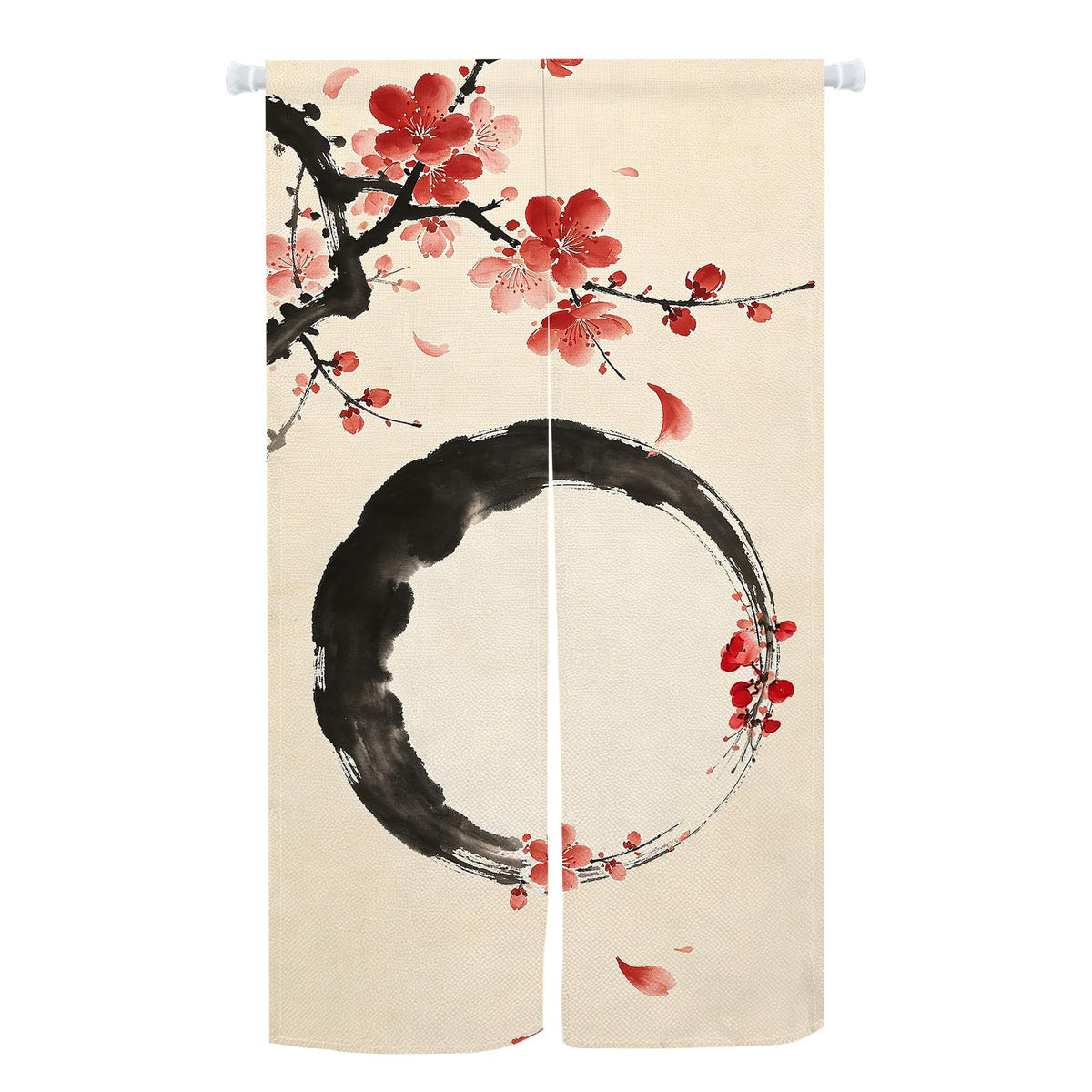 Japanese Noren Curtain for Doorway (Red Black / 33.5"W x 59"L (Pack of 1))
