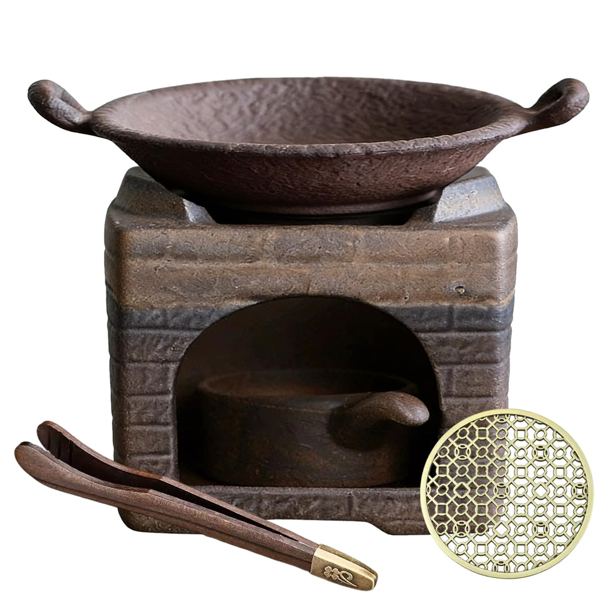 Ceramic Incense Burner Kit (Double-eared Baking Dish + Square Oven)