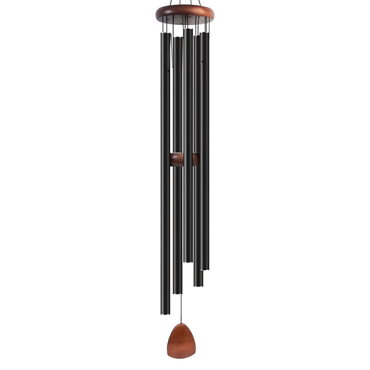 65" Aluminum Wind Chimes for Outside (Black / Classic 65" Deep Tone (5 Tubes))