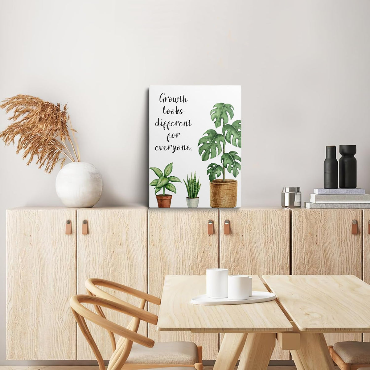 Mental Health Greenery Mindset Canvas Wall Art Prints (Flower02 / 24"L x 16"W)