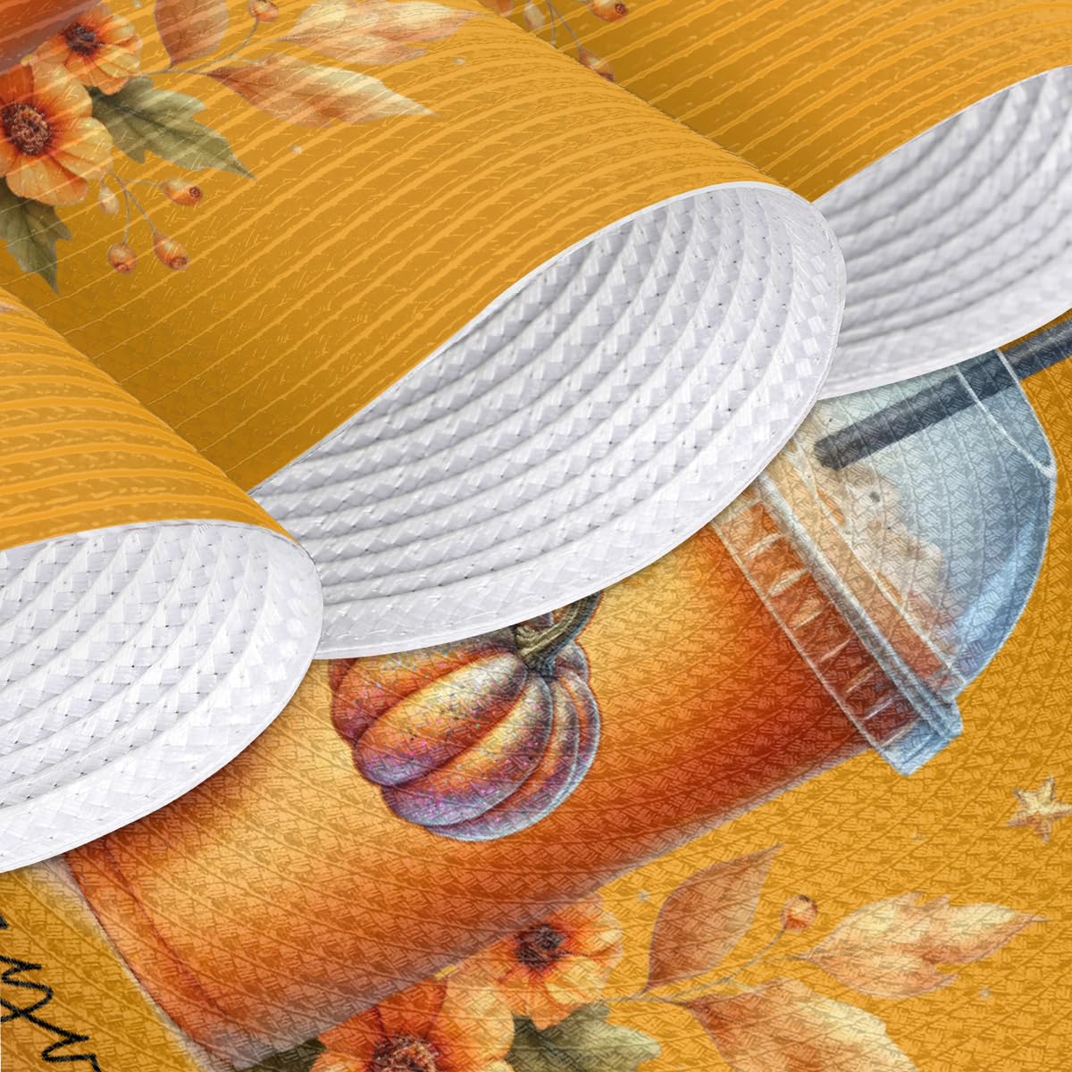 Halloween Woven Placemats Round Placemats Set of 6 for Festival Party (B 010 / 6 pieces)