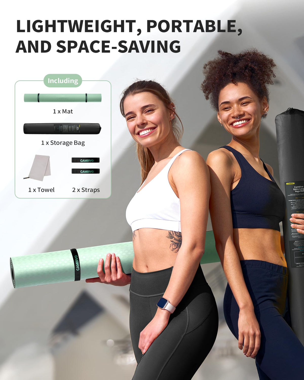 Large Yoga Mat (MINT GREEN / 6mm)