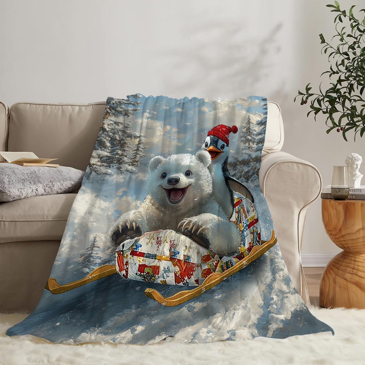 Polar Bear Throw Blanket (60"x80" / Polar Bear Penguin)