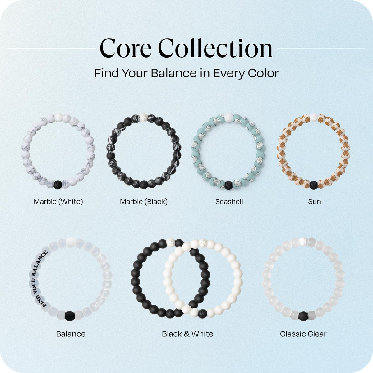 Classic Clear Beaded Silicone Bracelet for Women & Men (Classic Clear / Extra Large 7.5")