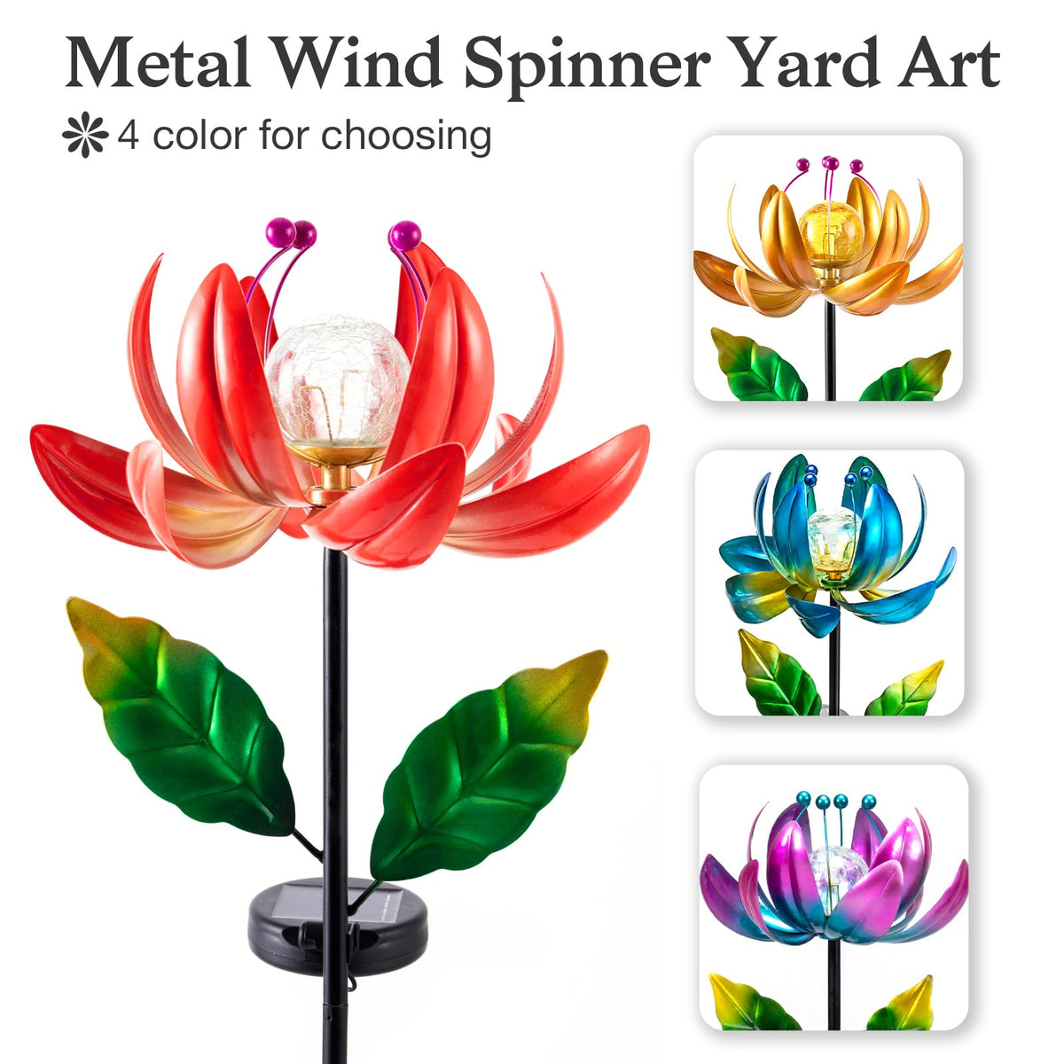 Solar Lights Outdoor Wind Spinners (Red-standard)