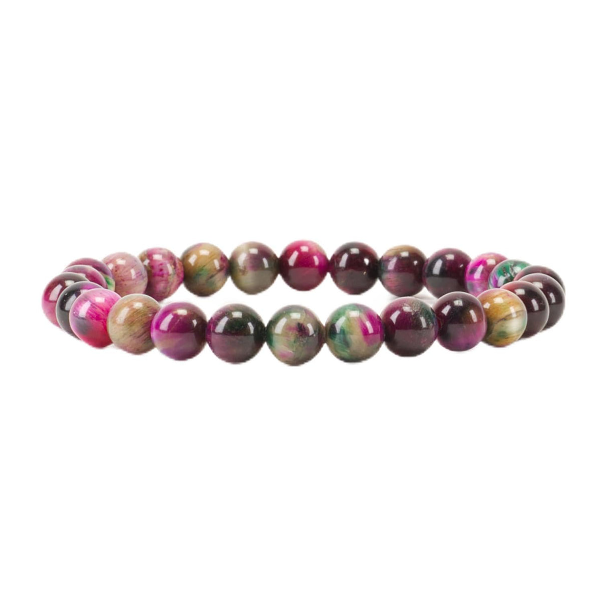 Rainbow Tiger's Eye Bracelet 8mm Beaded Bracelet (Rainbow Tiger's Eye / Large)