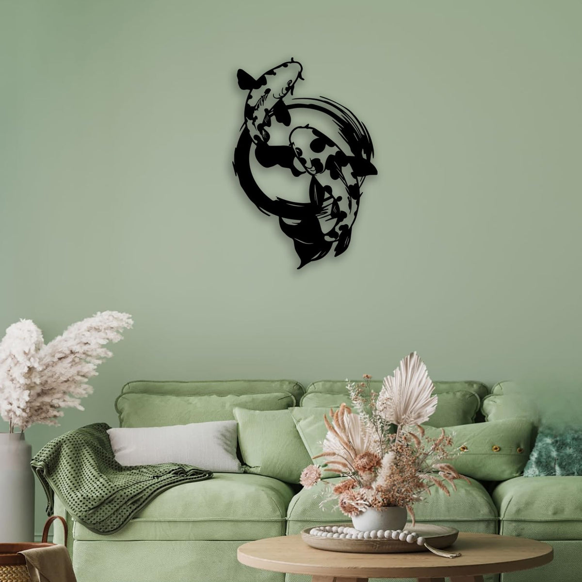 Koi Fish Metal Wall Decor (Black)