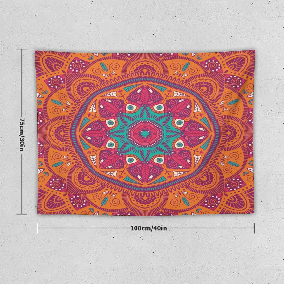 Mandala Tapestry Wall Hanging Indian Abstract Hippie Bohemian Art Floral Texture Pattern Tapestries Home Decor for Living Room Bedroom Kitchen Dorm 30"x40" (30"L x 40"W / Mandala-14)
