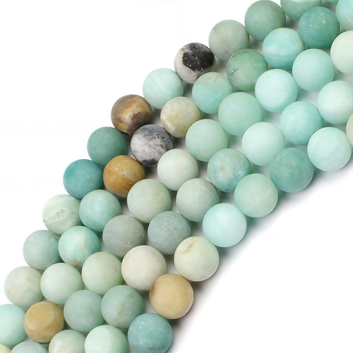 Natural Matte Amazonite Round Loose Beads for Jewelry Making DIY Bracelet Necklace (Matte Mixed Color Amazonite / 8mm)