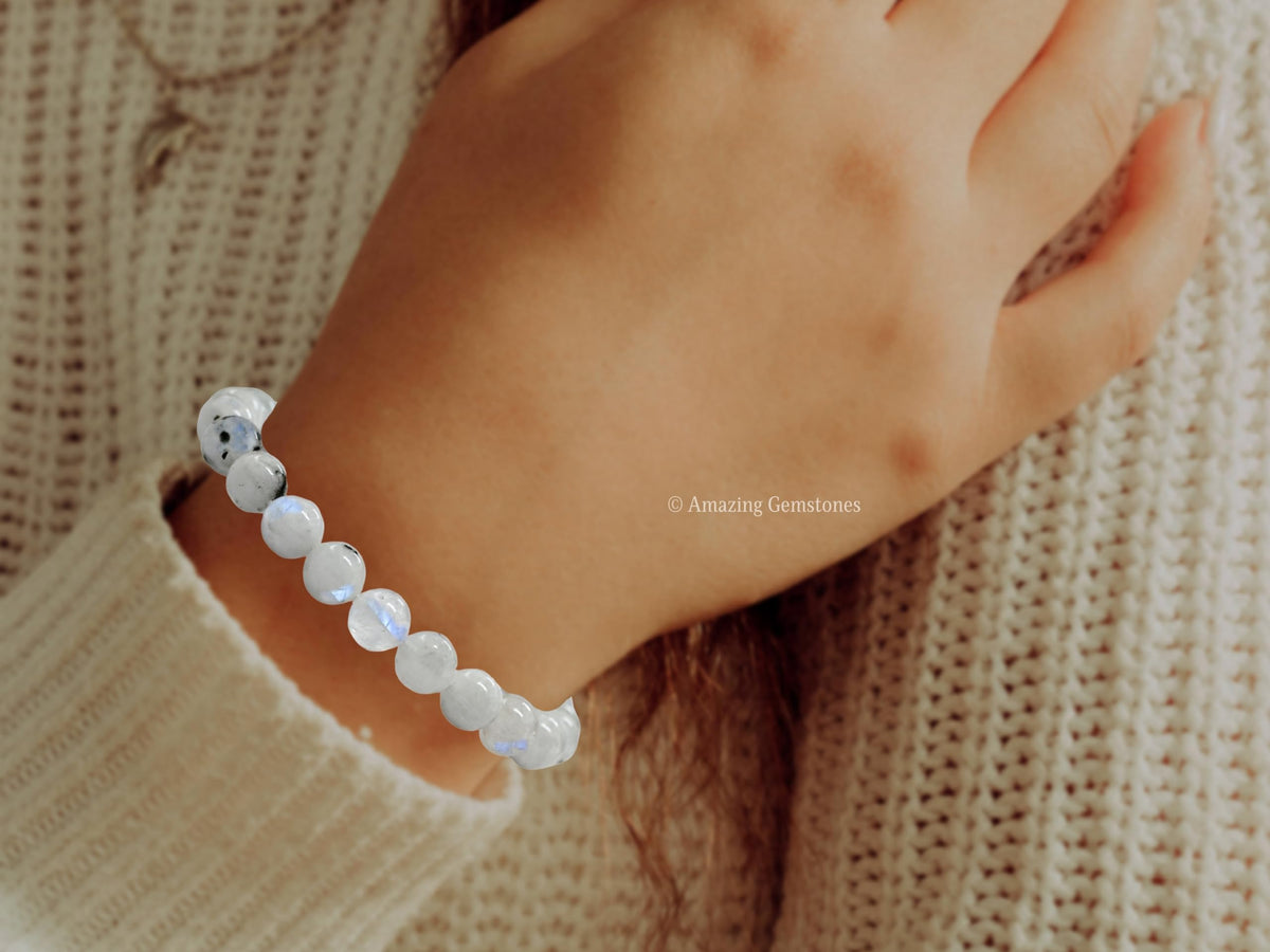 Rainbow Moonstone Bracelet for Women Men's Gifts (Rainbow Moonstone)