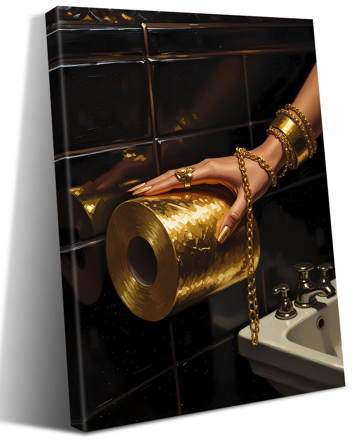 Golden Vintage Framed Bathroom Wall Art (Golden Vintage Framed Bathroom Wall Art)