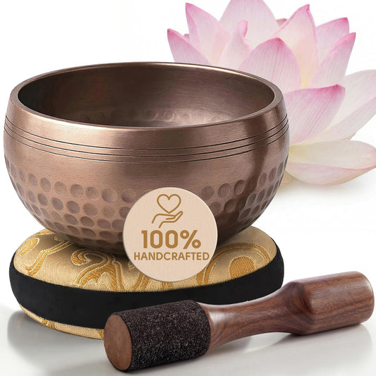 Tibetan Singing Bowl Set (Brown Glossy / Without Case)