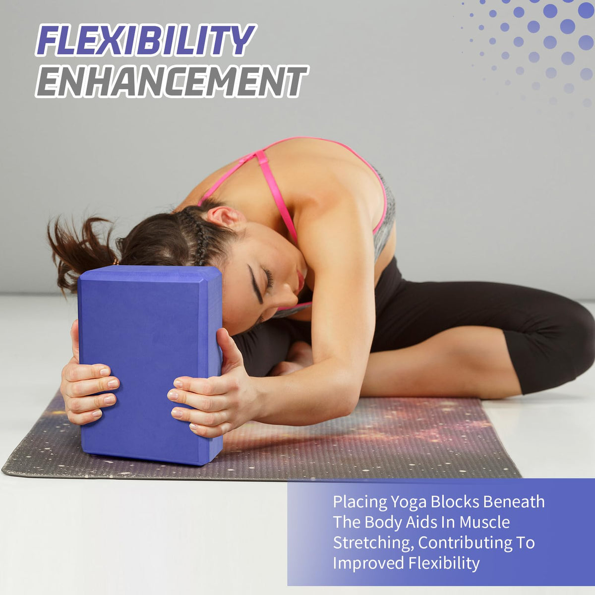 Yoga Block 9"x6"x4" EVA Foam Blocks Non (1 Pack-964-Slate Blue / 9x6x4IN)