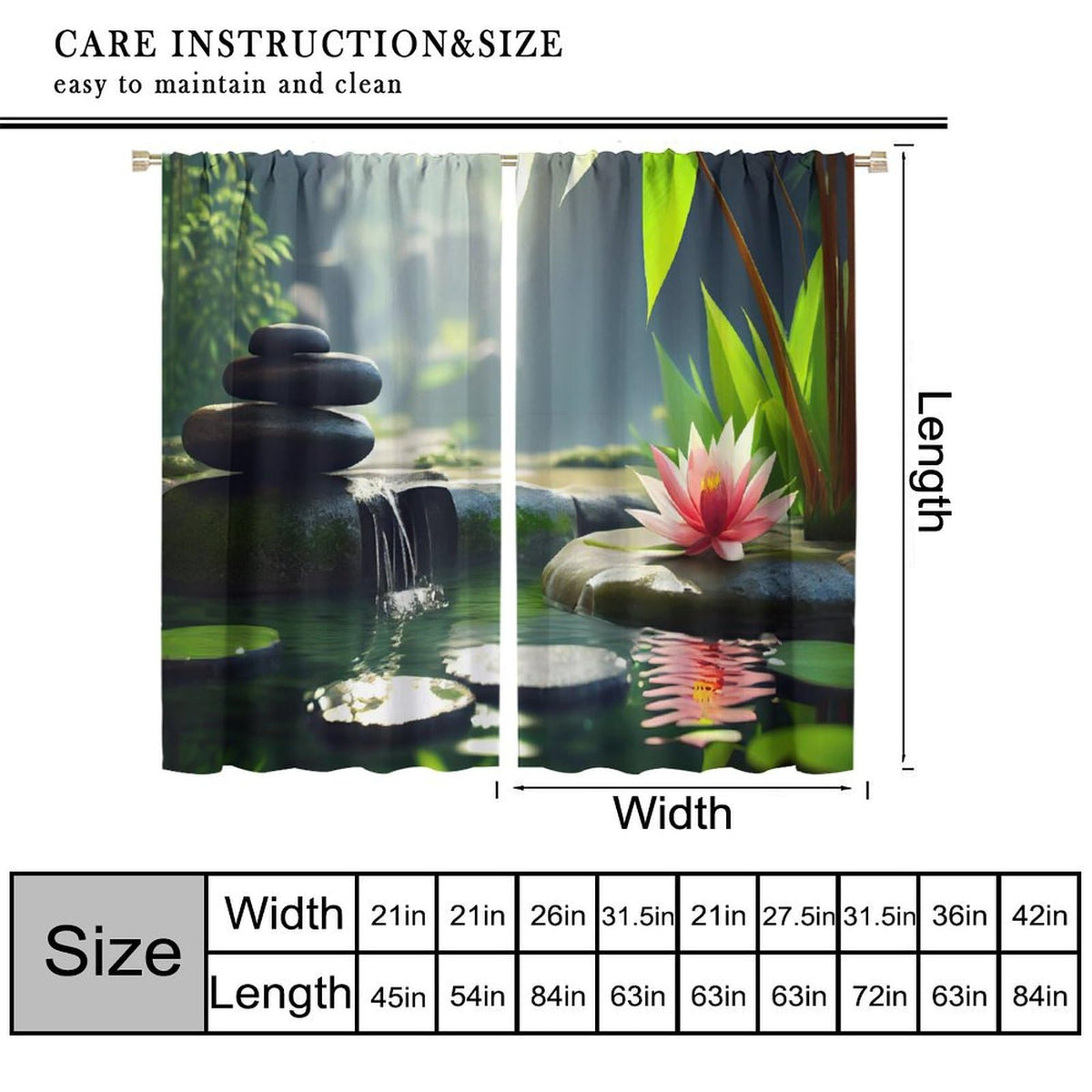 Spa Blackout Curtains for Bedroom (26"W x 84"L (Pack of 2) / Style-5)