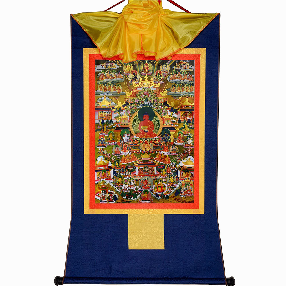 Amitabha Pure Land Thangka (Amitabha Pure Land / 33.5"L x 24.8"W)