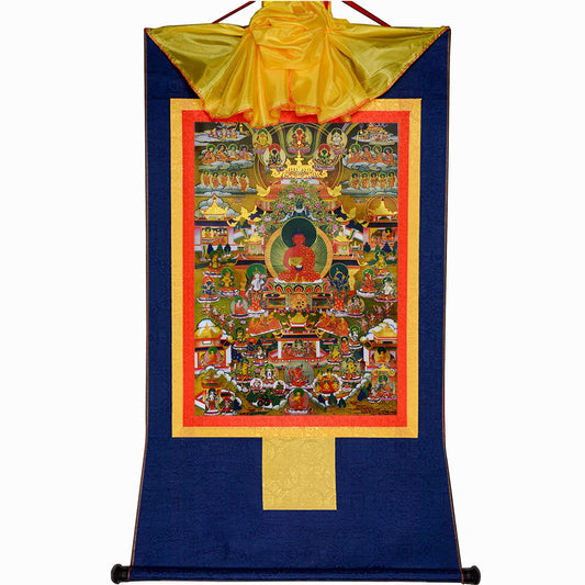Amitabha Pure Land Thangka (Amitabha Pure Land / 33.5"L x 24.8"W)