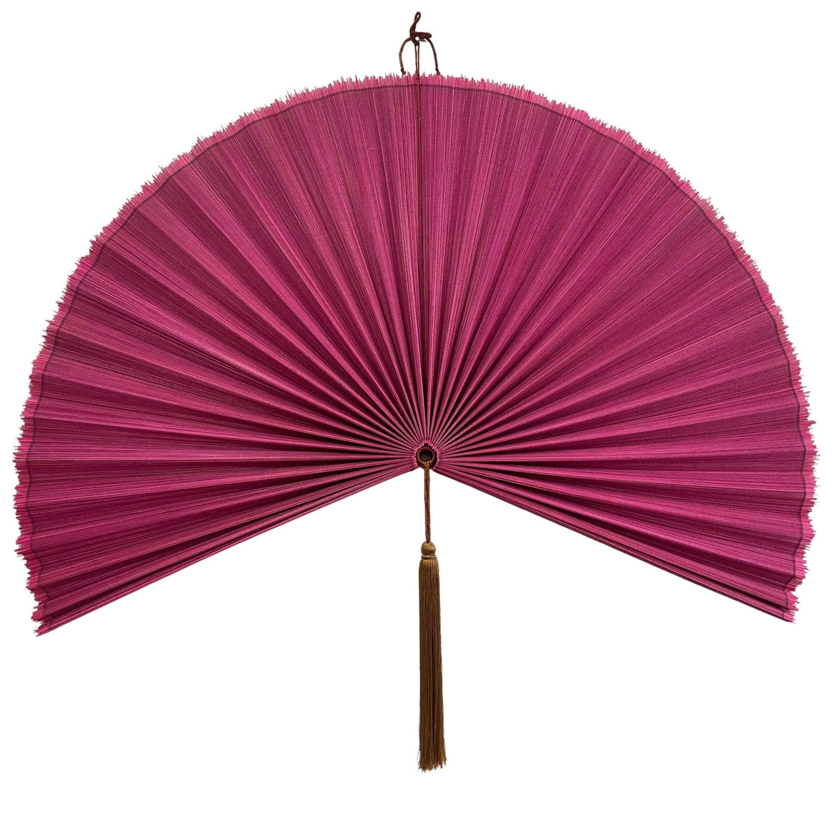 Bamboo Fan Wall Decor (Rasberry / 31inch)