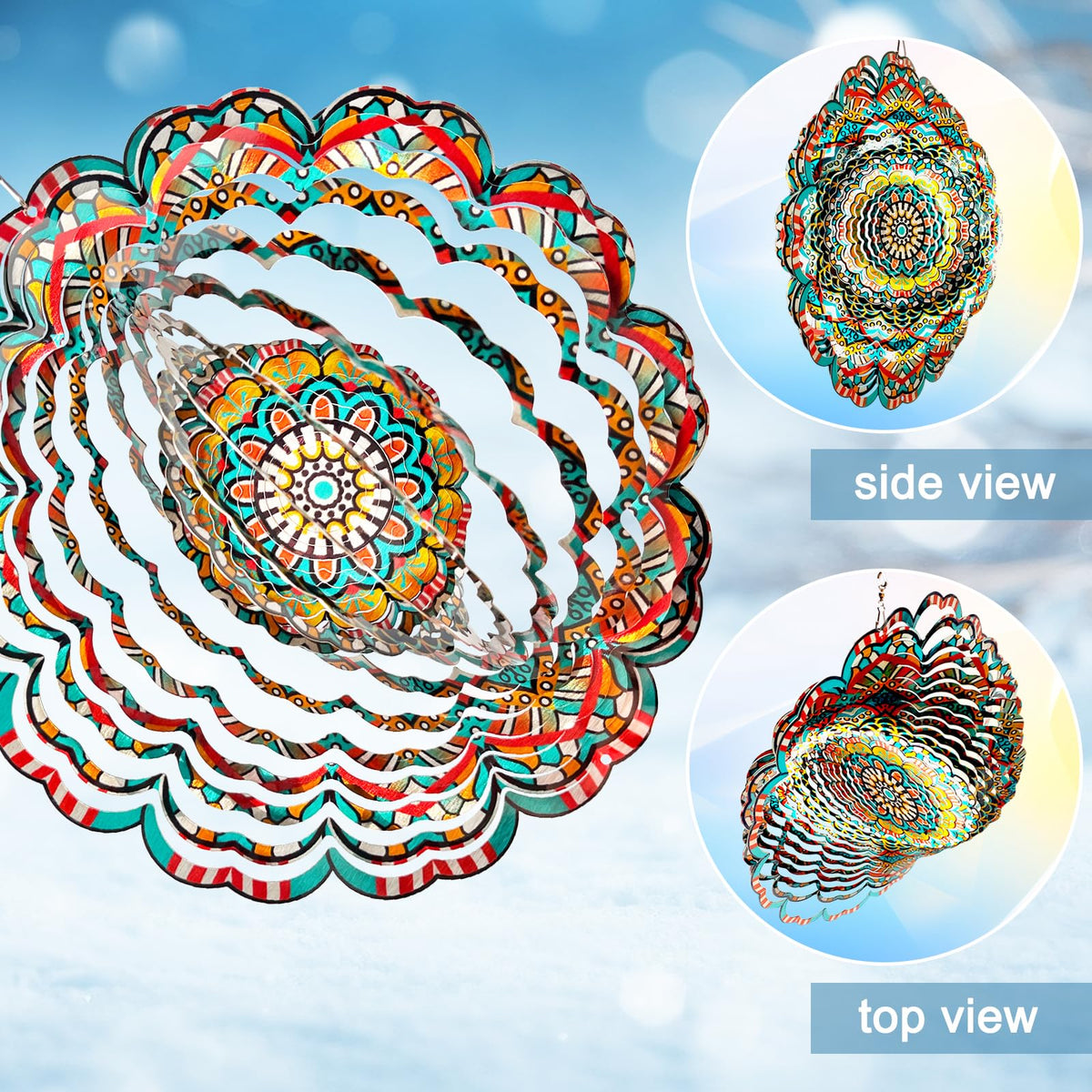 Metal Wind Spinner (Mandala Lucky Star)