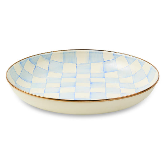 Enamel Abundant Bowl (Sky Check)