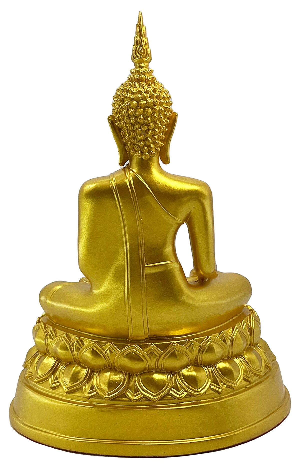 Buddha overcoming Temptations 9" H. Gold Thai Buddha Statue for Home Decor Living Room Decor Small Gift Office Gift Sculpture Figurines Zen Altar (Gold)