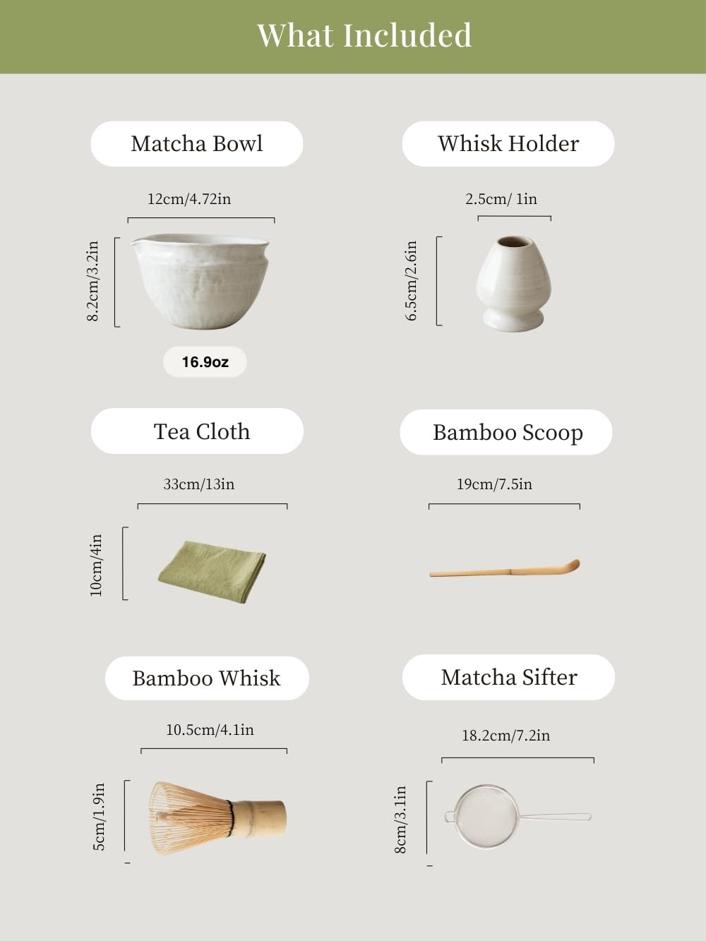 Matcha Set with Handmade Ceramic Bowl & Bamboo Whisk (Pearl Gray)