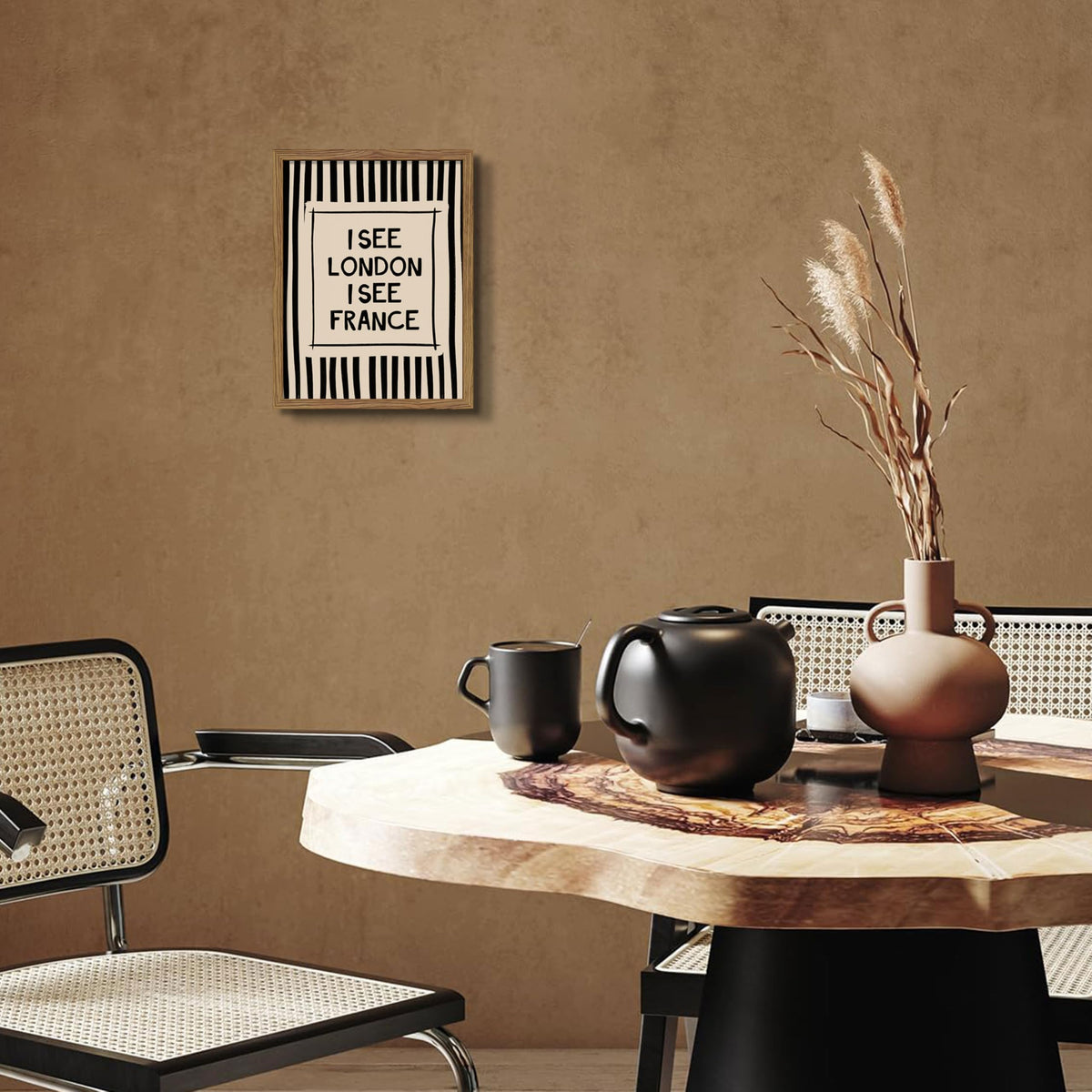 I See London I See France Wall Art (Black Stripes See / 16"L x 12"W)