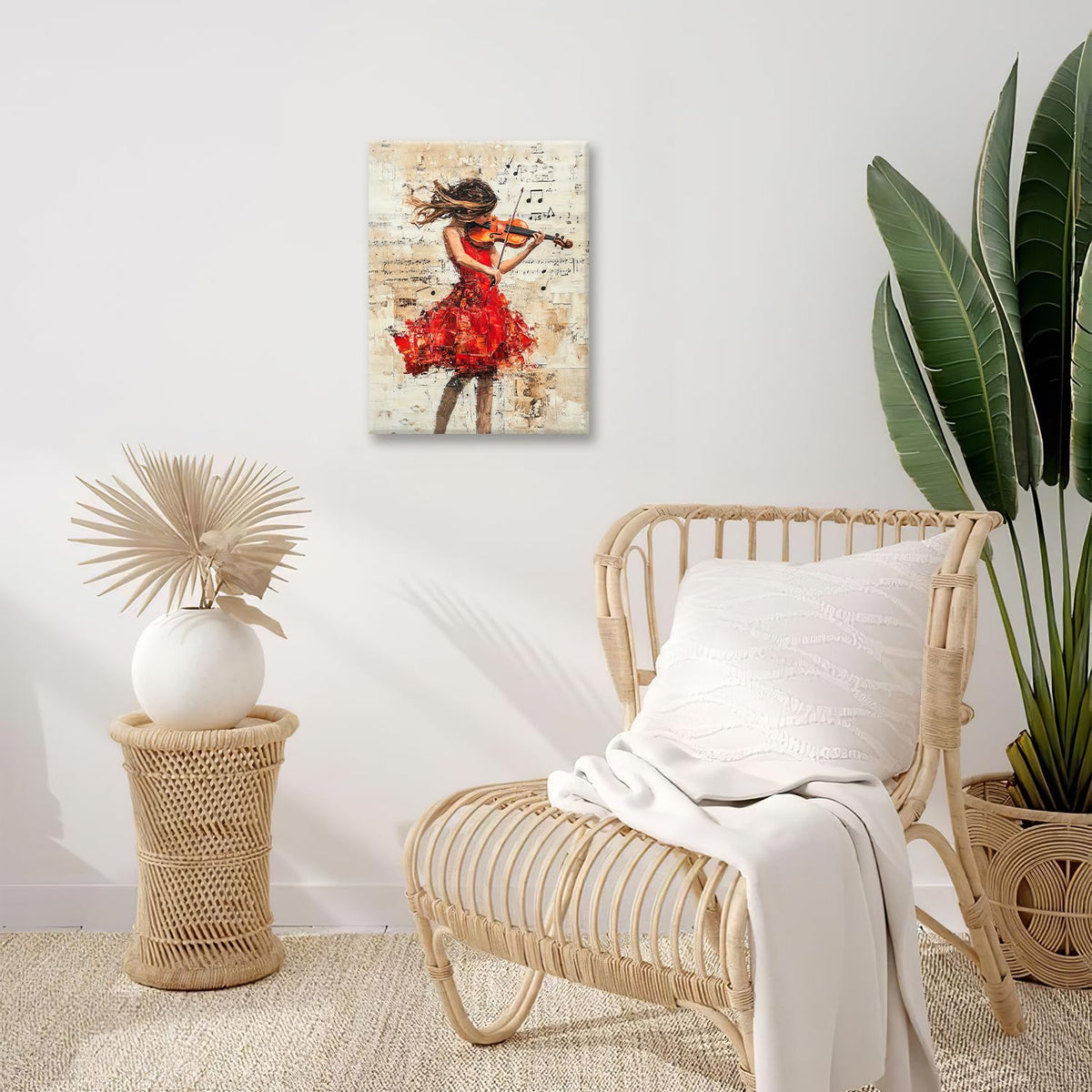 Music Wall Art (20"L x 16"W / Violin girl)