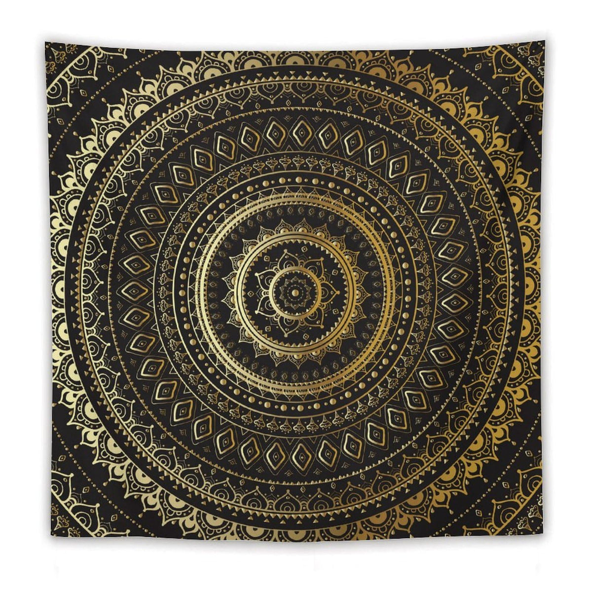 Black Gold Mandala Tapestry Wall Hanging Boho Indian Hippie Vintage Abstract Bohemian Flower Tapestries Home Decor for Living Room Bedroom Farmhouse Apartment Dorm 60"x60" (60"L x 60"W / Mandala-37)