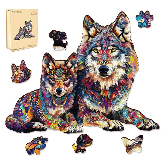 200 Piece Puzzles for Adults (Wolf Family-2 / 200 pieces)