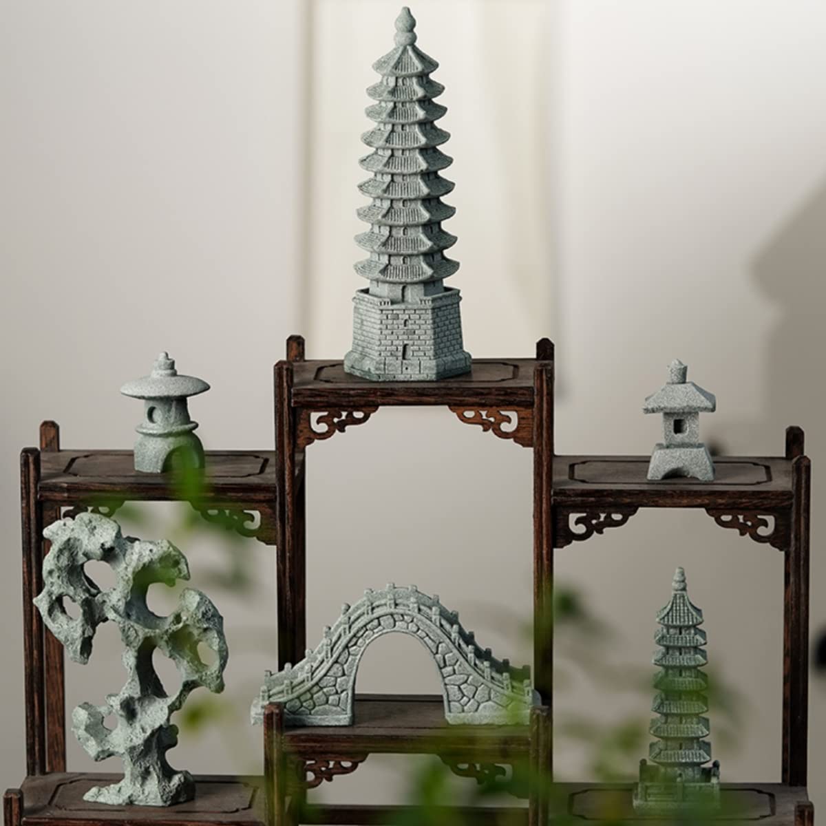 3 PCS Miniature Figurines Stone Pagoda Lantern Garden Statues Tiny Home Kit Meditation Accessories for Zen Garden Home Decor Yard Decorations Outdoor Statues Asian Garden Decor Japanese Gifts