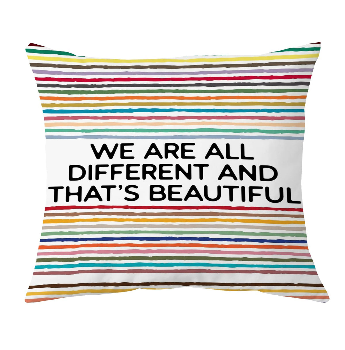 Rainbow Diversity Classroom Throw Pillow Cover 18x18 (Qt-bz-mental Health-rainbow Stripes)