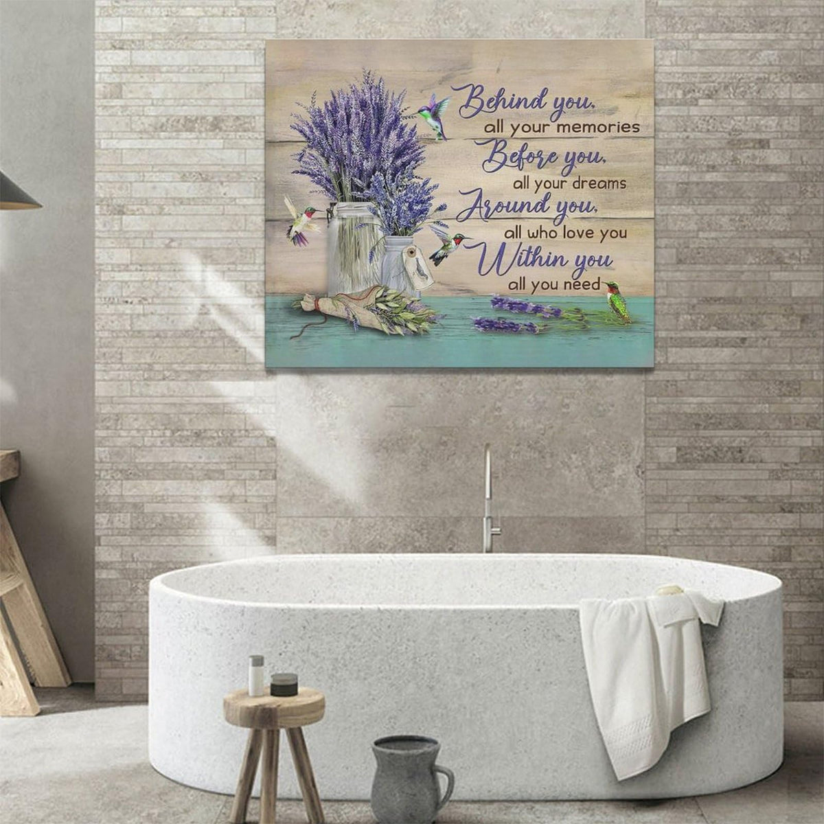 Lavender Wall Art Lavender Pictures Wall Decor Purple Floral Canvas Prints Flower Decorations Farmhouse Painting Framed Country Artwork Office Home Decor For Bathroom Bedroom Dining Living Room 24"x20" (Lavender / 20L" x 24W")