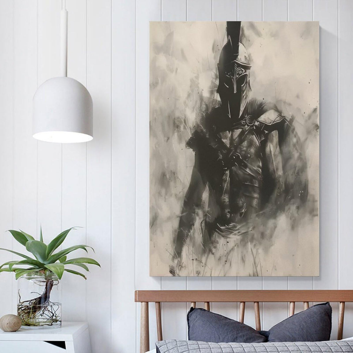 Black White Charcoal Sketch Roman Gladiator Canvas Printing Wall Art Prints Wall Decor Posters Minimalist Scandinavian Bohemian Living Room Bedroom Office Warrior Decor 24x36inch (style-43 / 24x36inch(60x90cm) Unframe)