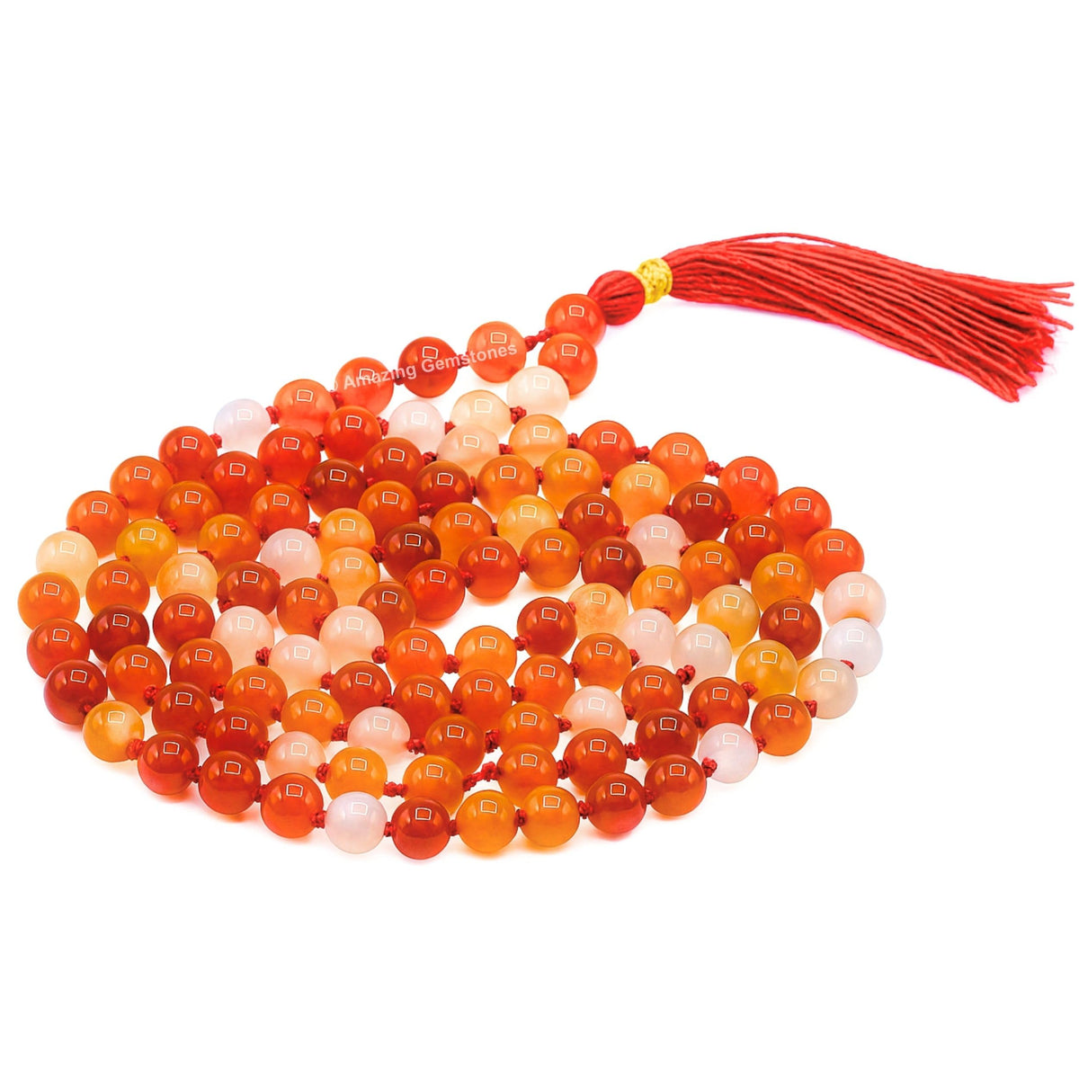 Carnelian Mala Beads (Carnelian / Knotted)
