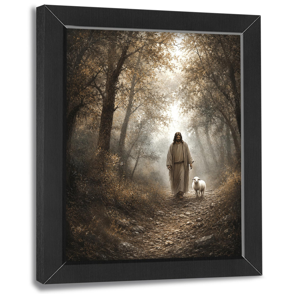 Jesus Lamb Decor Wall Art (Wall Art Framed 37 / 24"L x 16"W)