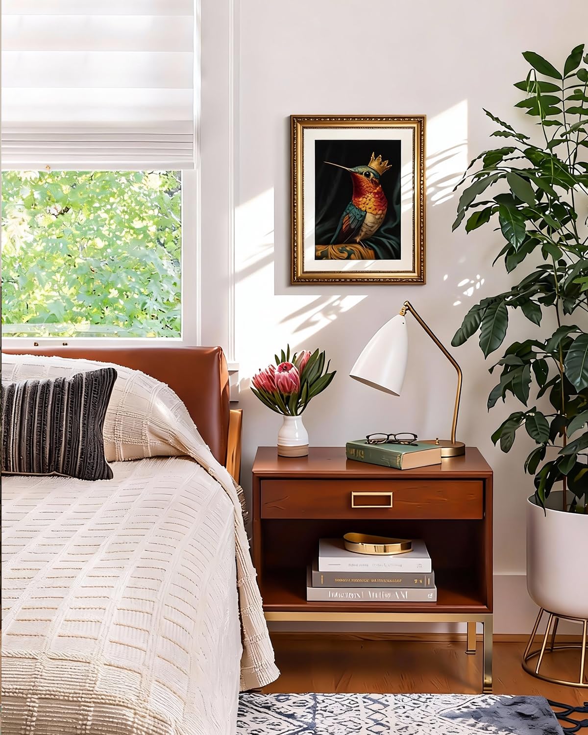 gold framed art Regal Humming bird Framed Wall Art (hummingbird crown / 16"L x 13"W)