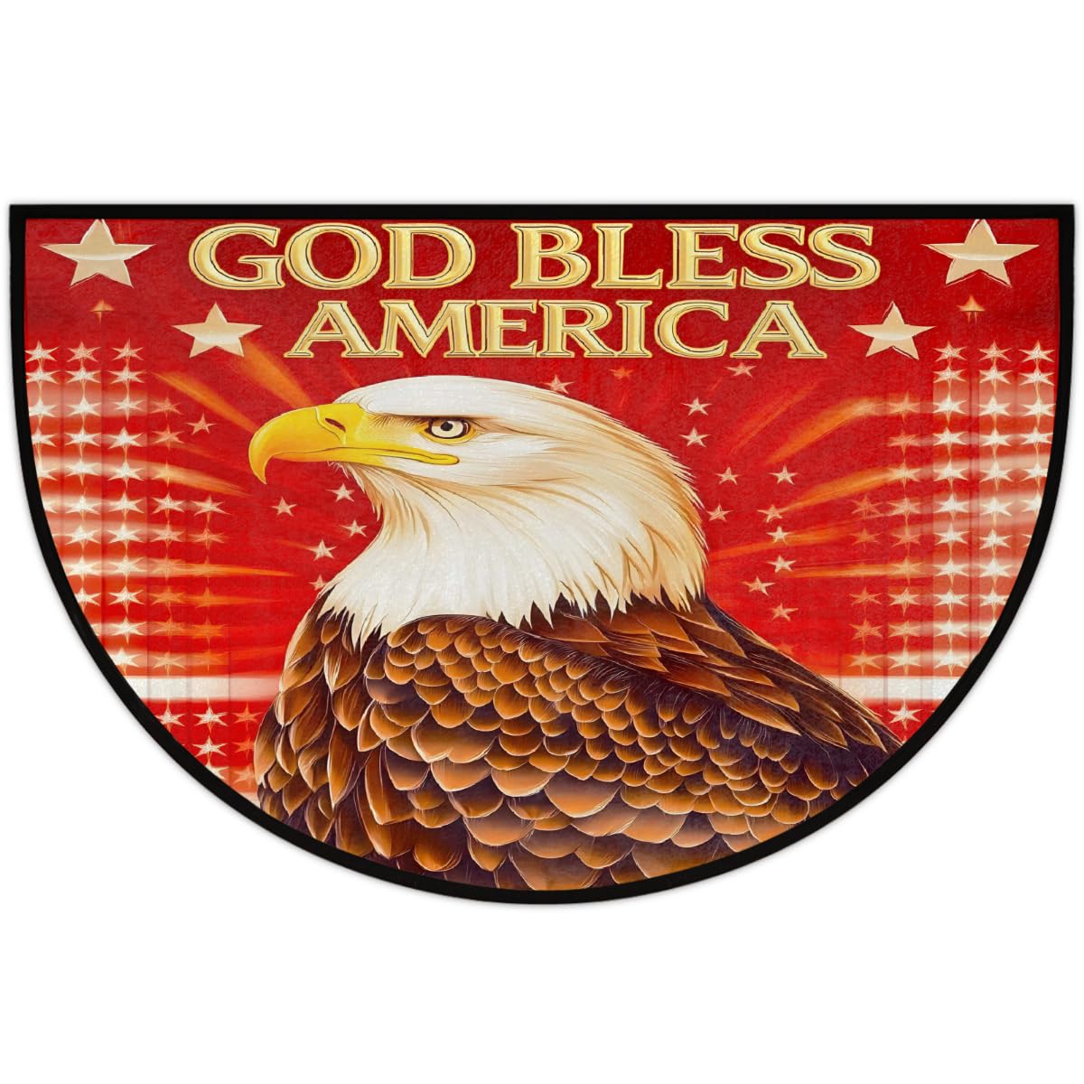 Eagle Flag Half Round Door Mat Semi Moon Rug Fireplace Carpet Area Rugs (Color:29)