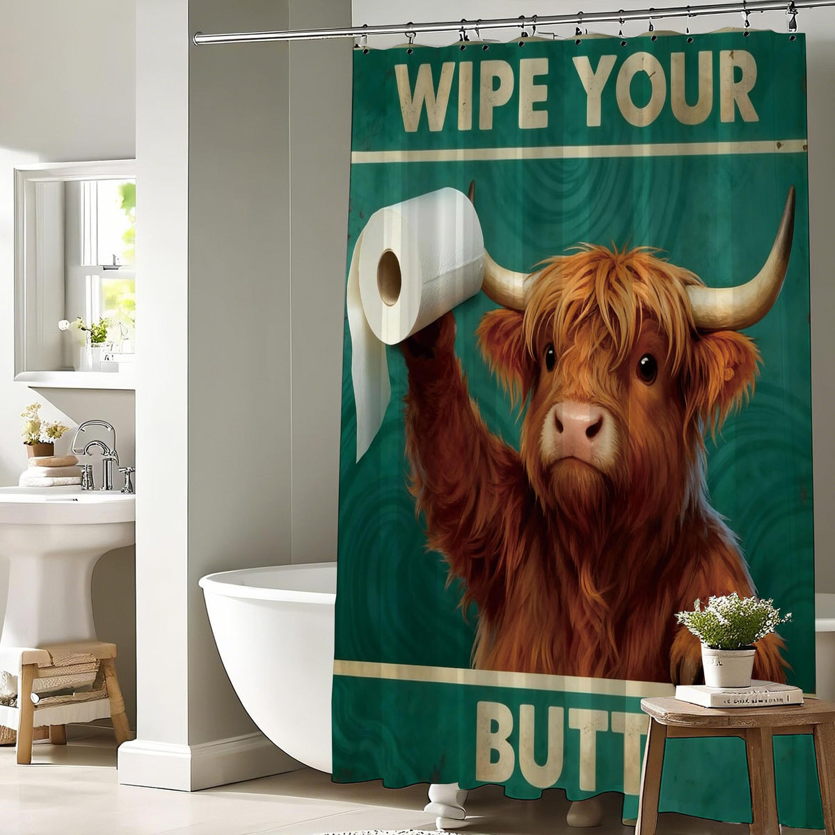 Funny Shower Curtain (60"W x 72"L (Pack of 1) / Funny Cow2)