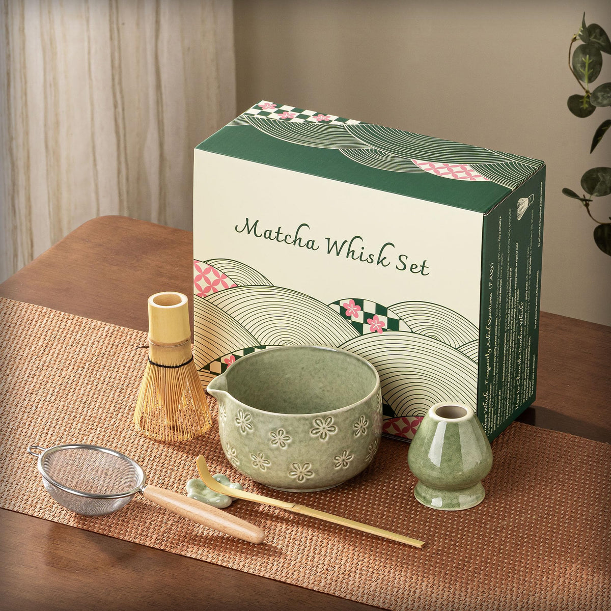 Matcha Whisk Set (Mottled Green)