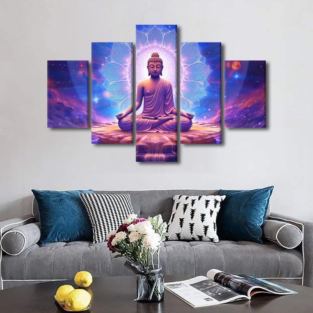 Buddha Modern Buddha Wall Art (60x40 in / 5PANEL-09)